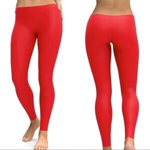 Gearbunch Solid Hot Red Squat Proof Leggings.